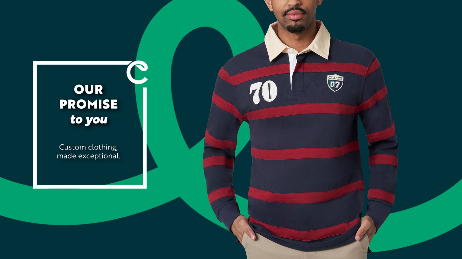 Bryn Custom Long Sleeve Striped Rugby Shirt CLIFTON